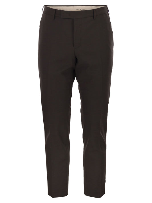 Pt Pt Torino Dieci ストレッチ バージン ウール トラウザーズ - Image 1