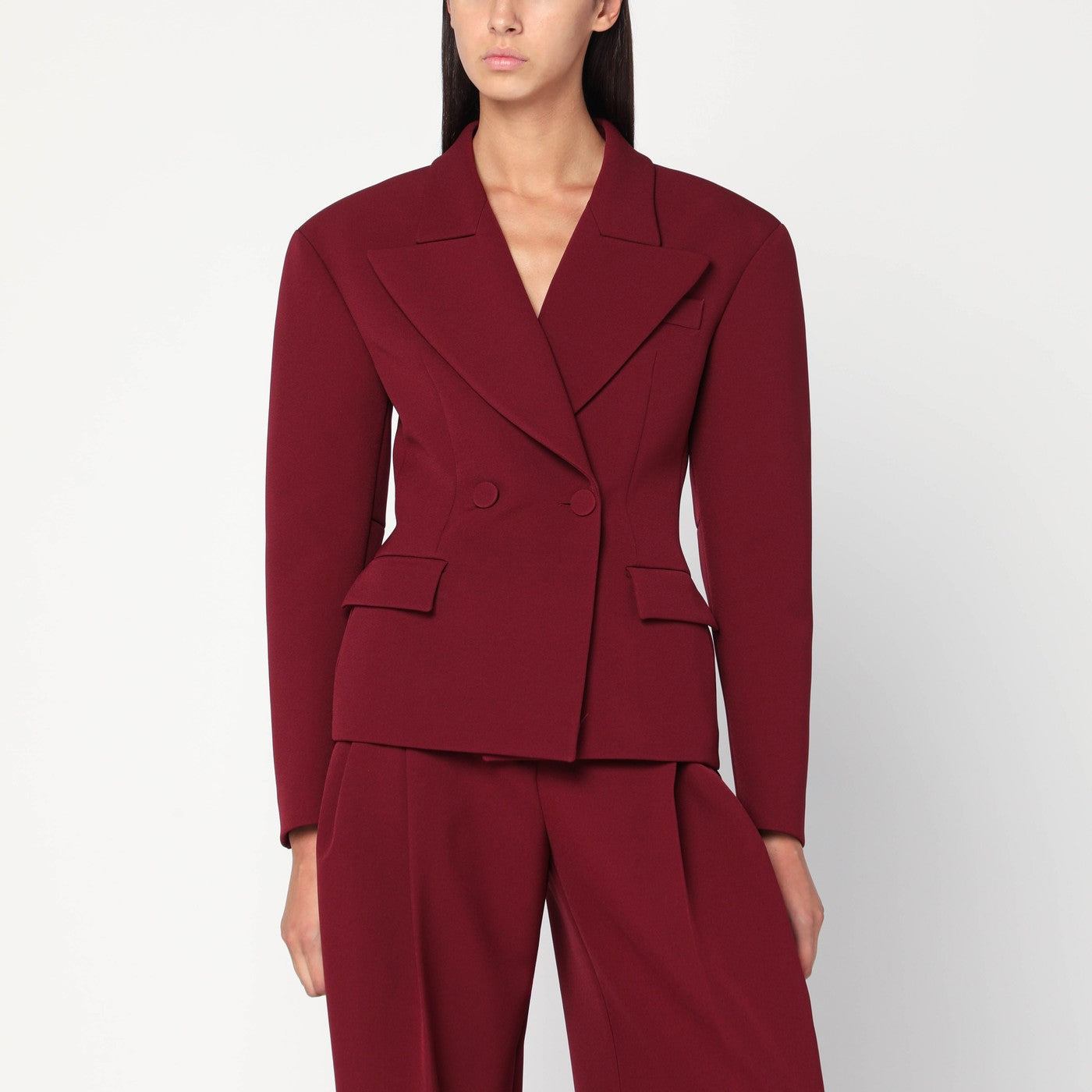 The The Andamane Burgundy Single Breasted Jacket - Image 1