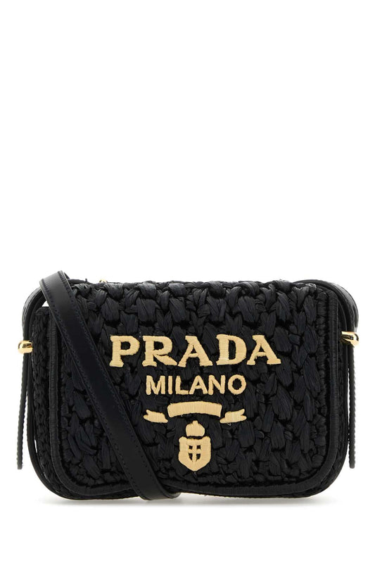 Prada プラダブラックラフィアクロスボディバッグ - Image 1