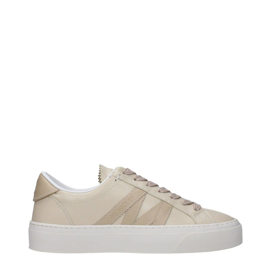 Moncler Moncler Sneakers Monaco2女性革ベージュ - Image 1
