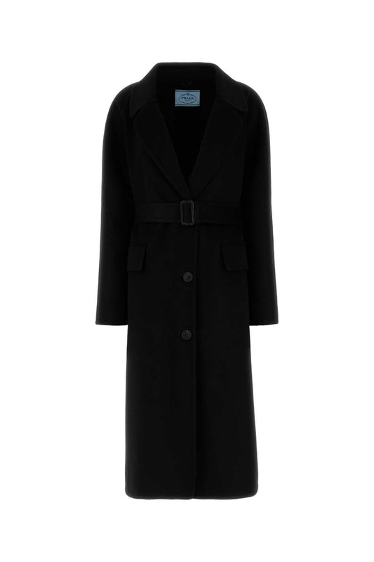 Prada プラダブラックウールブレンドコート - Image 1