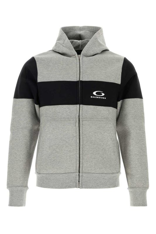 Balenciaga バレンシアガメランジュグレーコットンスウェットシャツ - Image 1