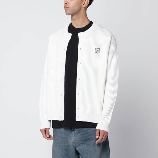 Maison ロゴパッチ付きメゾンキツネECRUカーディガン - Image 1
