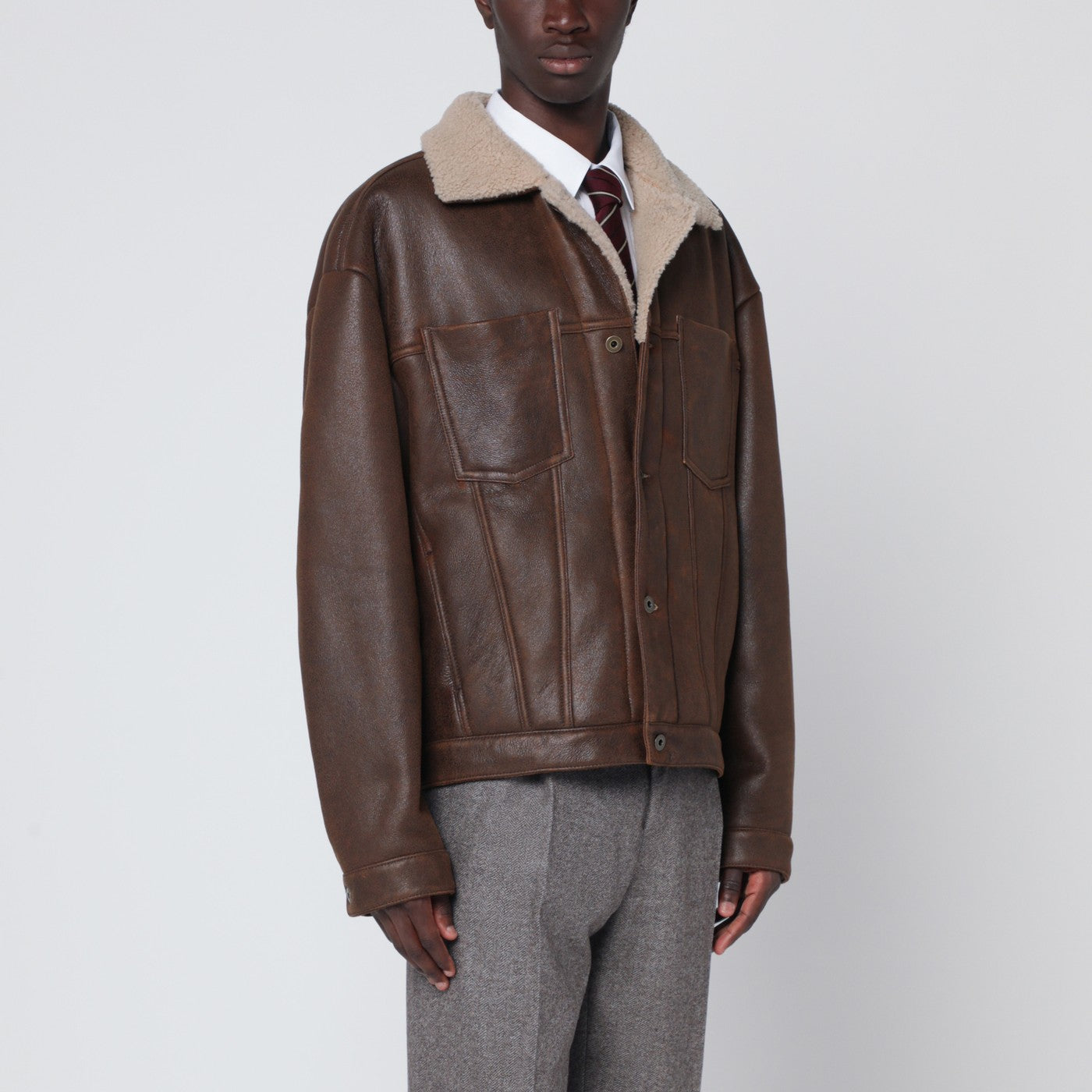 Salvatore Salvatore Santoro Burnt Brown Leather Jacket - Image 1