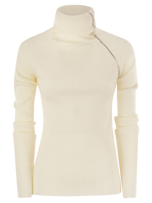 Sportmax Sportmax Pinnaハイネックジャンパーとジップ - Image 1