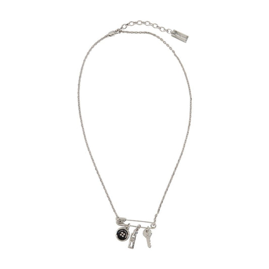 Marc ボタンチャームネックレスマークジェイコブスメタルシルバー - Image 1