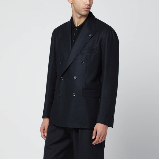 Tagliatore タリアトーレ ブルー ダブルブレスト ジャケット (ウール & カシミア) - Image 1