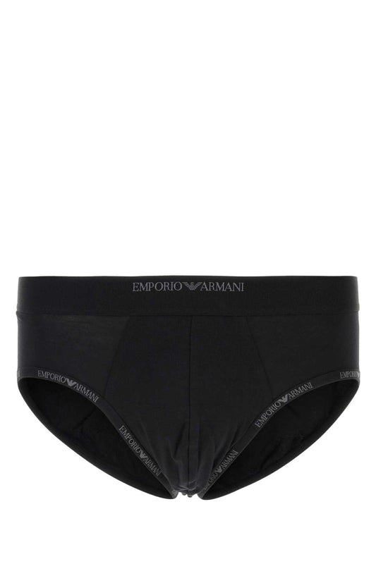Emporio エンポリオ アルマーニ ブラック ストレッチ コットン ブリーフ セット - Image 1