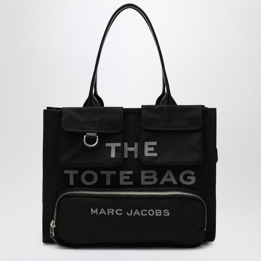 Marc マークジェイコブス貨物キャンバスの大きなトートバッグブラック - Image 1