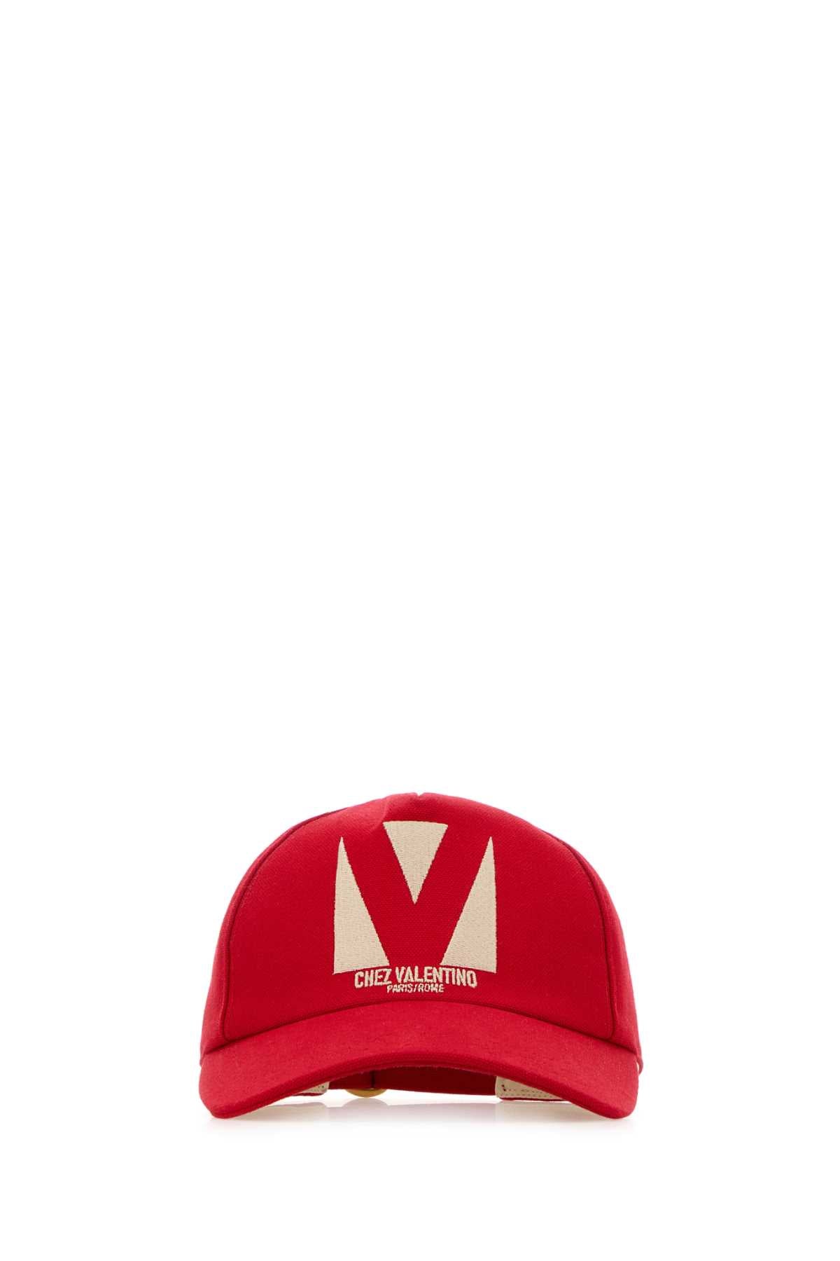 Valentino ヴァレンティーノガラヴァニレッドコットン野球帽 - Image 1