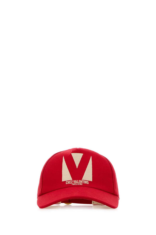 Valentino ヴァレンティーノガラヴァニレッドコットン野球帽 - Image 1