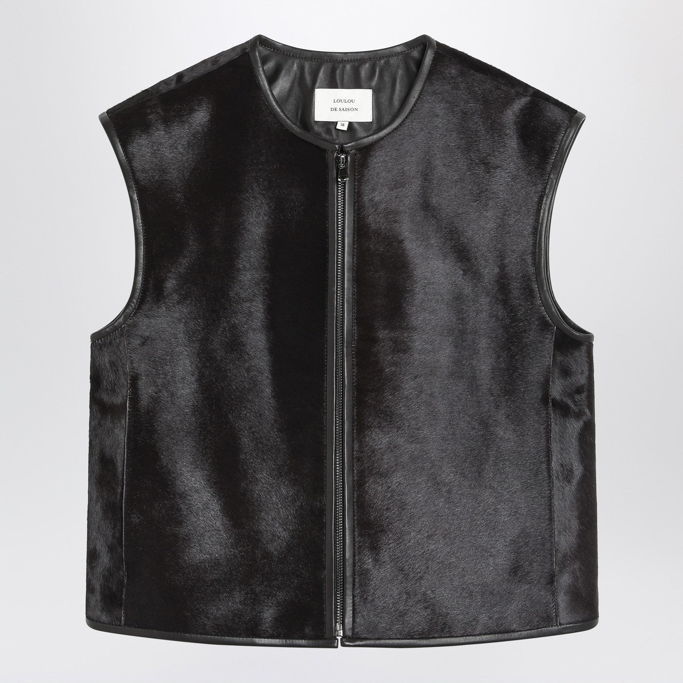 Loulou Loulou Studio Brown Ampasベストポニーエフェクトレザー - Image 1