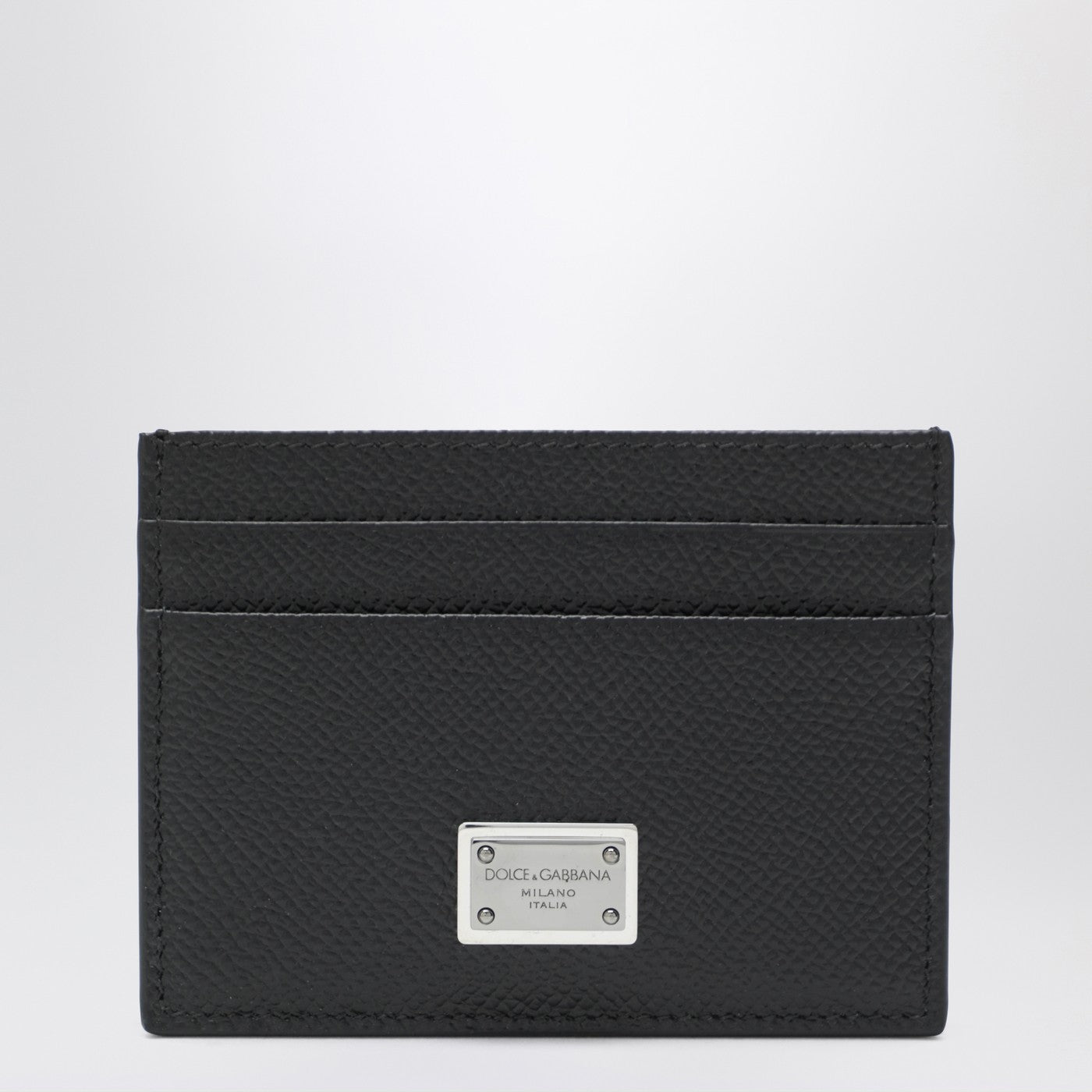 Dolce Dolce&Gabbana ブラック ドーフィーヌ レザー カード ホルダー ロゴ プレート付き - Image 1