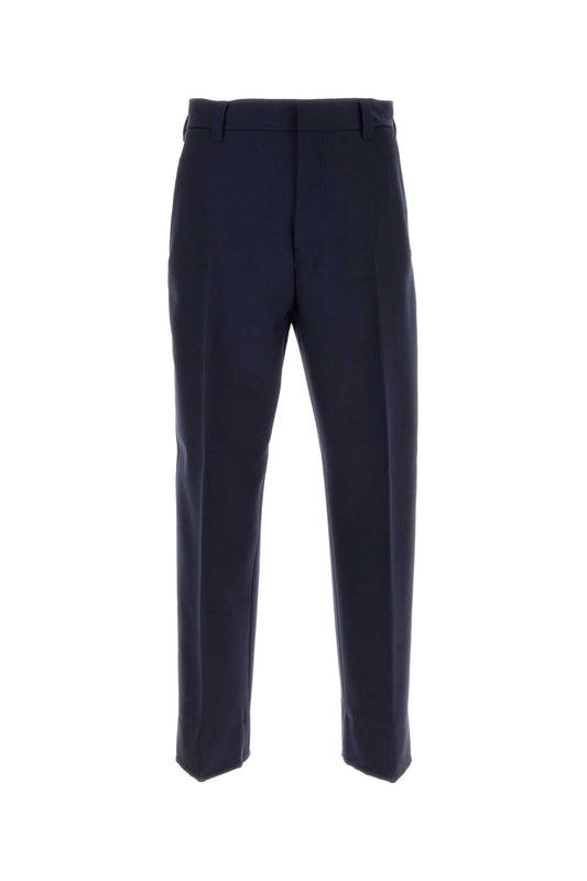 Zegna ゼンナネイビーブルーウールパンツ - Image 1