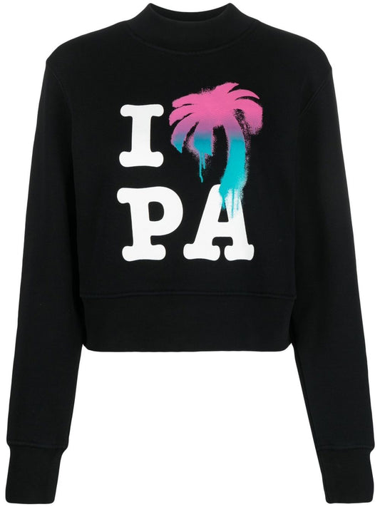 Palm パームエンジェル私はPAコットンクルネックスウェットシャツが大好きです - Image 1