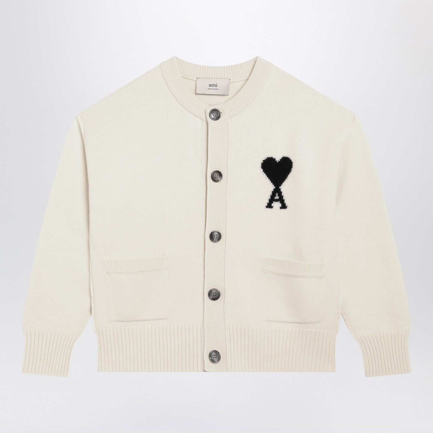 Ami Ami Paris White Ami De Coeur Cardigan - Image 1