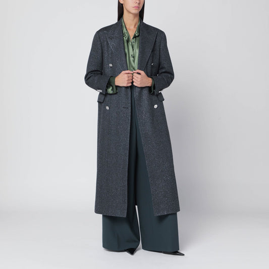 Tagliatore Tagliatore Black Hundstoothダブル胸肉のコート - Image 1