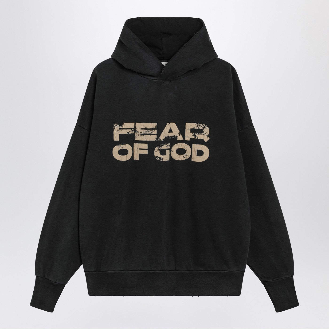 Fear Fear Of God ブラック ヴィンテージ エフェクト スウェットシャツ ロゴプリント付き - Image 1