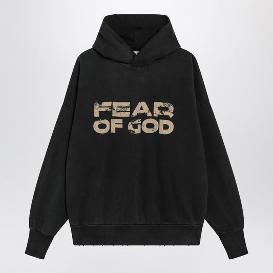 Fear Fear Of God ブラック ヴィンテージ エフェクト スウェットシャツ ロゴプリント付き - Image 1