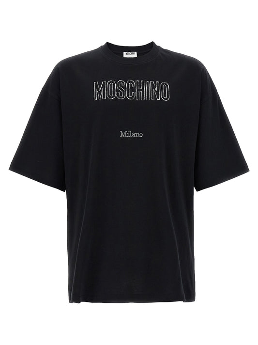 Moschino モスキーノラインストーンロゴTシャツ - Image 1
