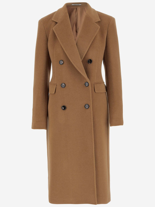 Tagliatore Tagliatore AngoraとWool Double Bestoded Coat - Image 1