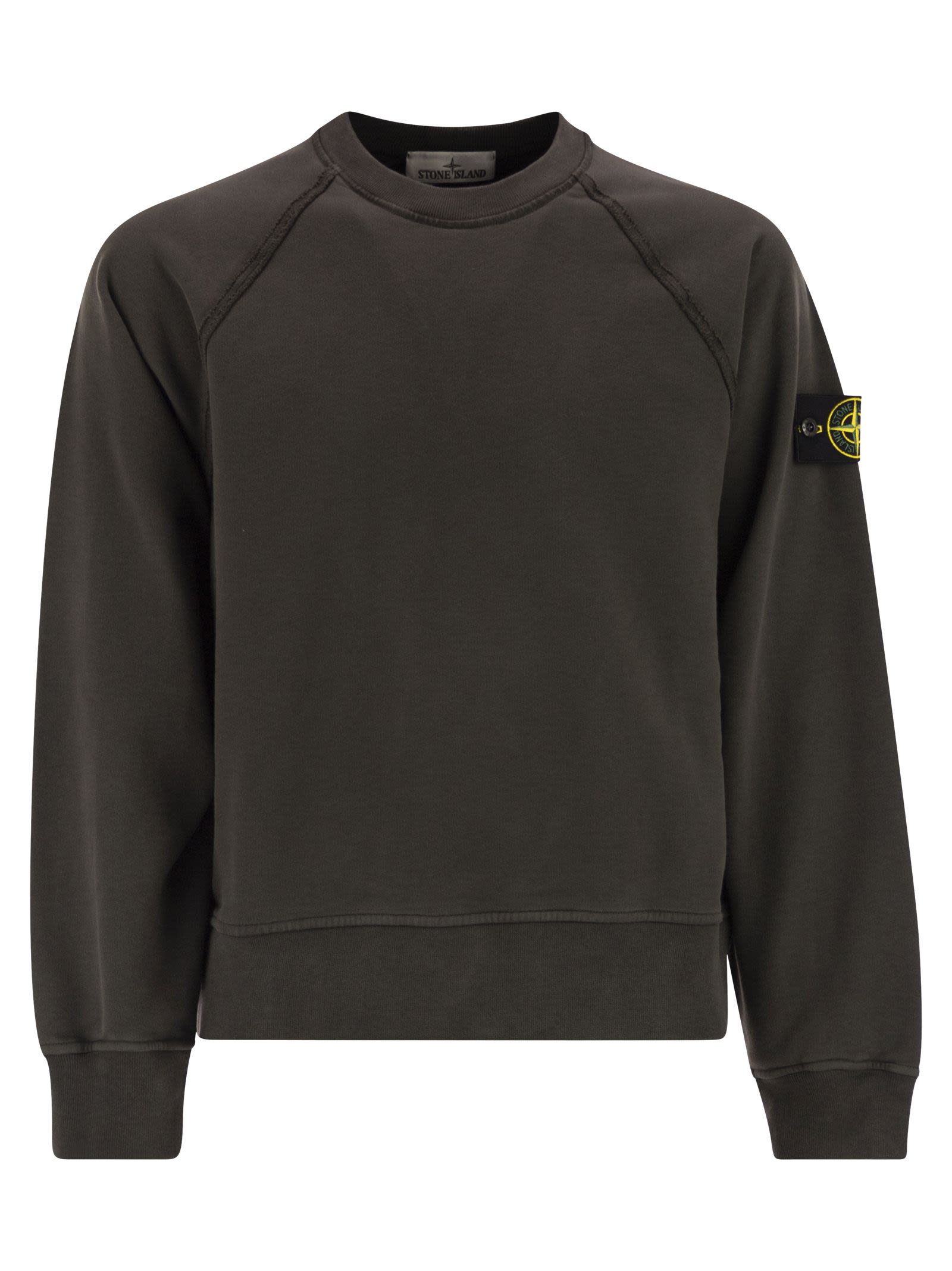 Stone Stone Island Oversized Crew Neck Sweatshirt With Raglan Sleeves - Image 1