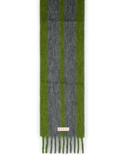 Marni Marni Grey Mohairブレンドスカーフとフリンジ - Image 1