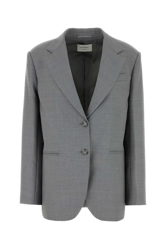 Sportmax SportMax Grey Wool Baffo Blazer - Image 1