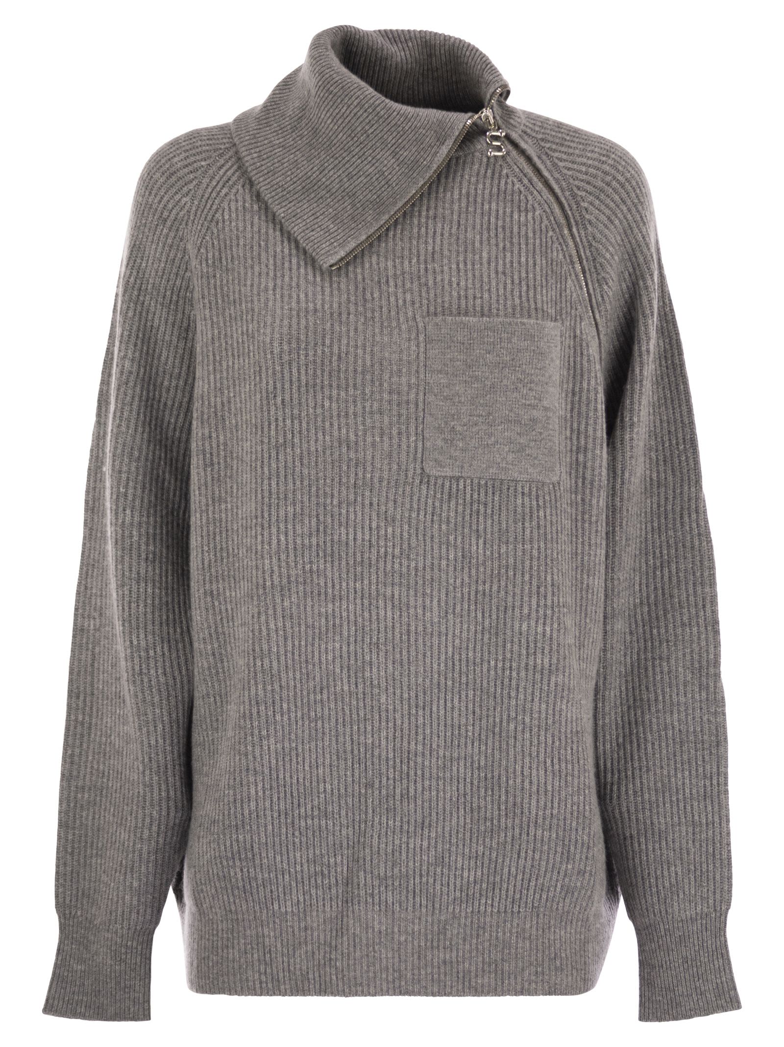 Sportmax SportMax Salpa Cashmere Blend SeaterとZip - Image 1