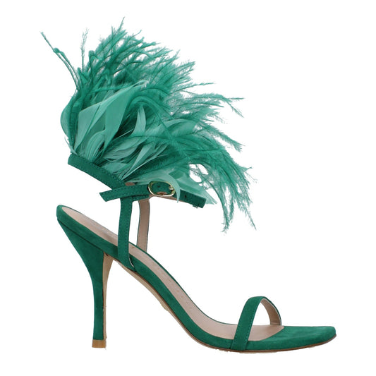 Stuart スチュアートワイツマン女性 'S サンダルスエードグリーン/エメラルド - Image 1