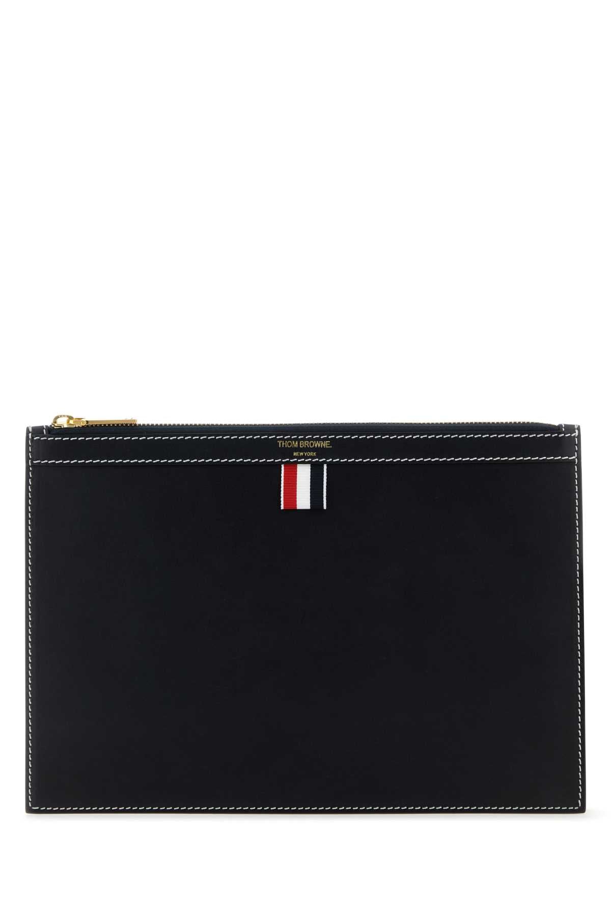 Thom Thom Browne Midnight Blue Leather Document Case - Image 1