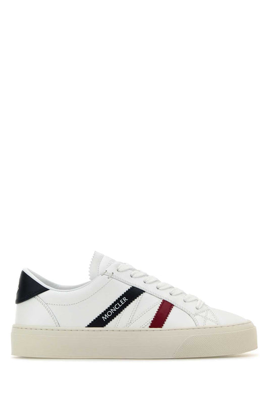 Moncler Moncler White Leather Monaco 2スニーカー - Image 1