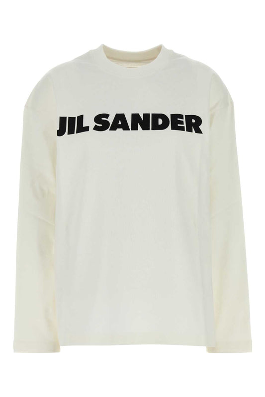 Jil ジル・サンダーホワイトコットン特大Tシャツ - Image 1