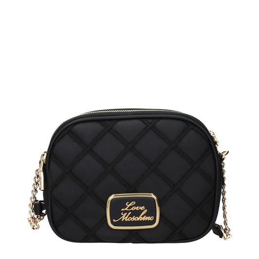 Moschino モスキーノのショルダーバッグが大好きです環境に優しい女性ポリウレタンブラック/ゴールド - Image 1