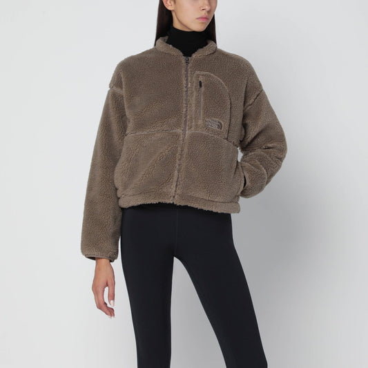 The The North Face ジップ付きブラウン クロップド フリース - Image 1