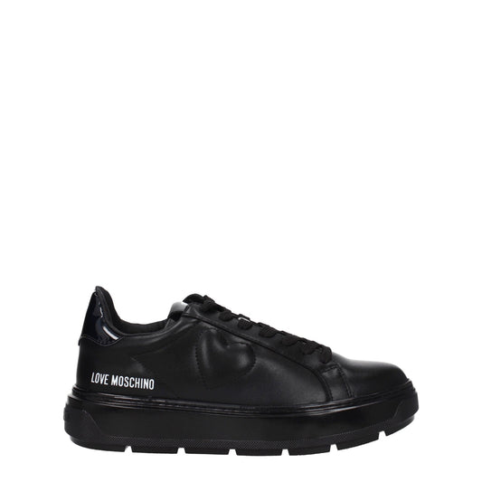 Moschino モスキーノスニーカーの女性革ブラックが大好きです - Image 1