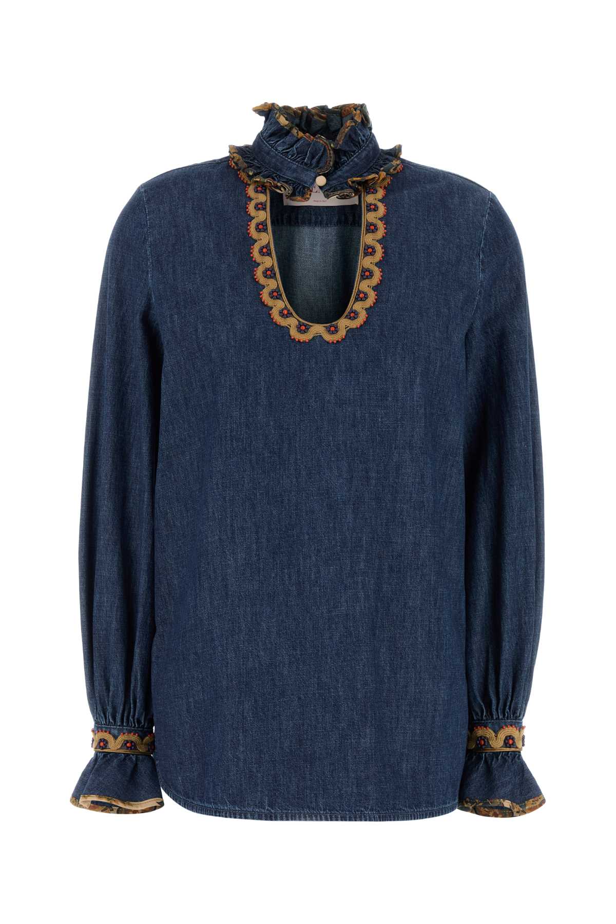 Valentino ヴァレンティーノ・ガラヴァニ・チャムブレー・デニム・ブラウス - Image 1