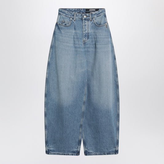 Jacquemus Jacquemus Blue Ovalo Jeans With Curved Cut - Image 1