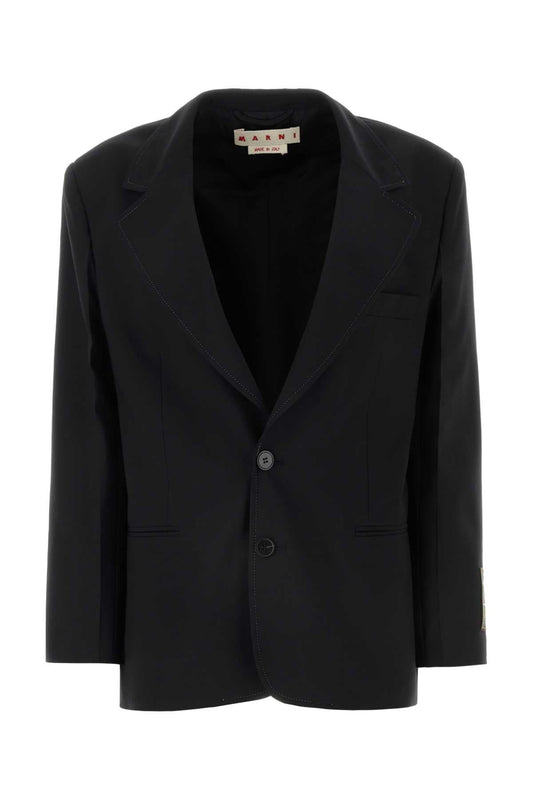 Marni マルニブラックポリエステルストレッチブレザー - Image 1