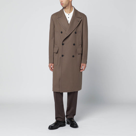 Tagliatore タリアトーレ トープ ダブルブレスト ウール ブレンド コート - Image 1