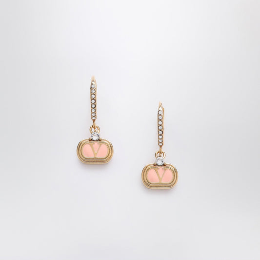 Valentino 金属およびスワロフスキー結晶のバレンティーノガラヴァニ楕円形のイヤリング - Image 1