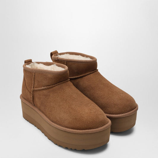 Ugg Ugg Classic Ultra Mini Platform Ankle Boots In Chestnut - Image 1