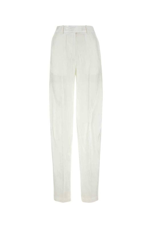 The Attico White Satin Jagger Pant - Image 1