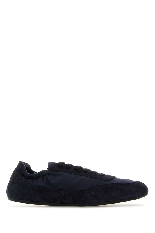 Prada Prada Navy Blue Re NylonとSuede Collapseスニーカー - Image 1