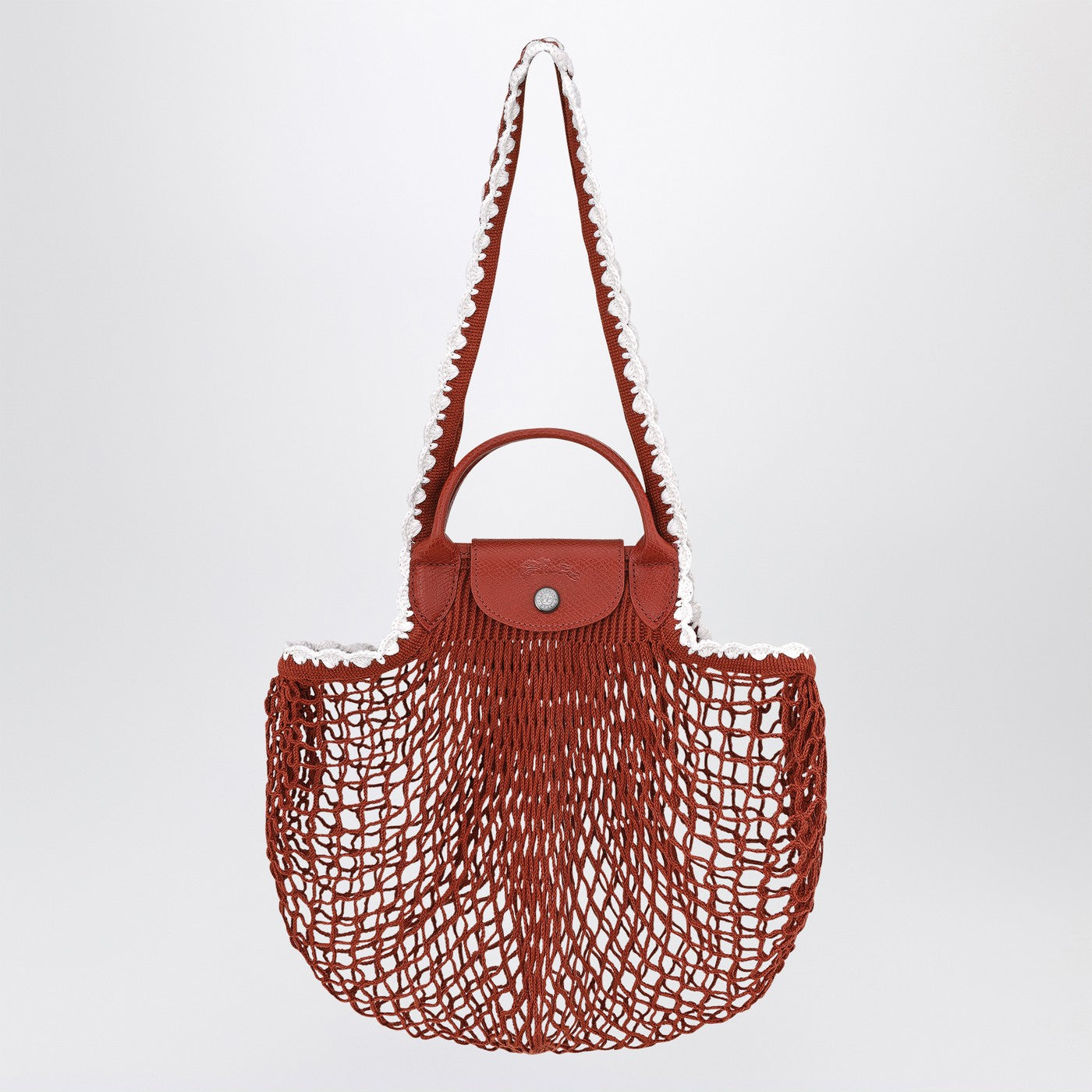 Longchamp Longchamp L テラコッタ色のルプライアージメッシュバッグ - Image 1