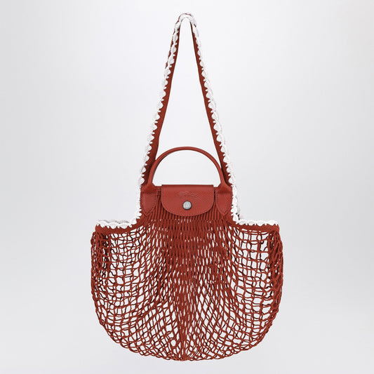 Longchamp Longchamp L テラコッタ色のルプライアージメッシュバッグ - Image 1