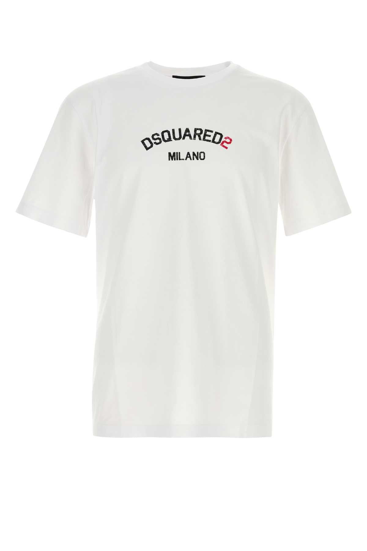 Dsquared2 ディースクエアード ホワイト コットン T シャツ - Image 1