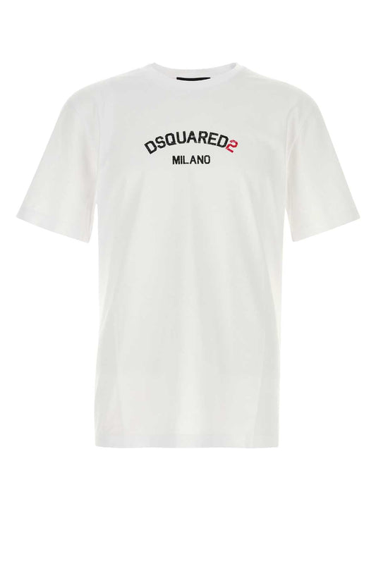 Dsquared2 ディースクエアード ホワイト コットン T シャツ - Image 1