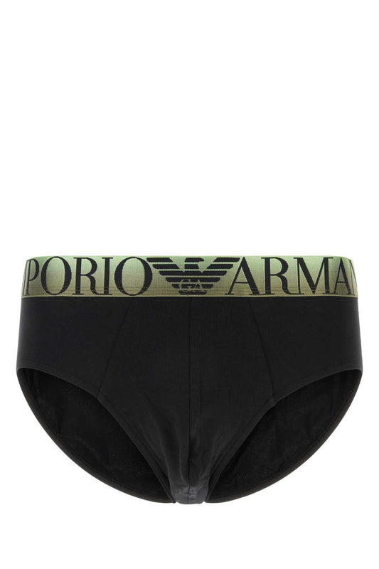 Emporio エンポリオアルマーニブラックストレッチコットンブリーフ - Image 1