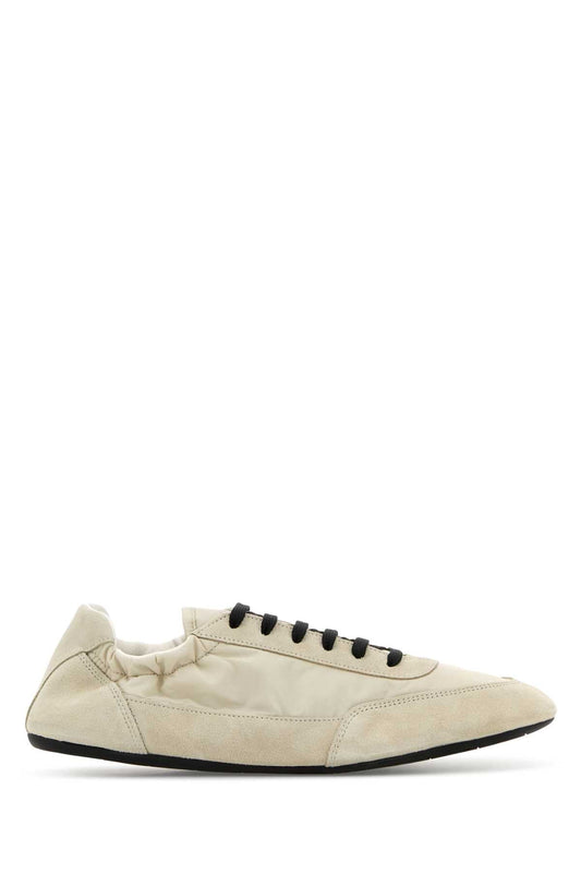Prada Prada Ivory Re Nylonとスエードの崩壊スニーカー - Image 1